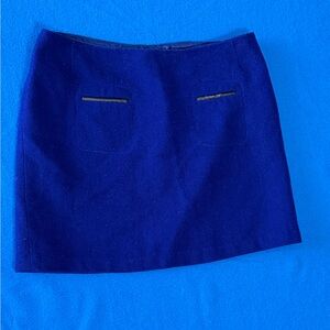 Dalia Royal Blue Wool/Poly Blend Lined Miniskirt Womens Sz 8 *Flaw*